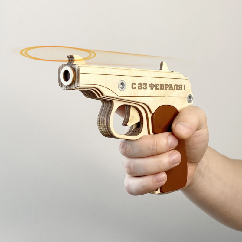 Пистолет-резинкострел сувенирный "С 23 февраля", ПМ в сборе, Arma.toys