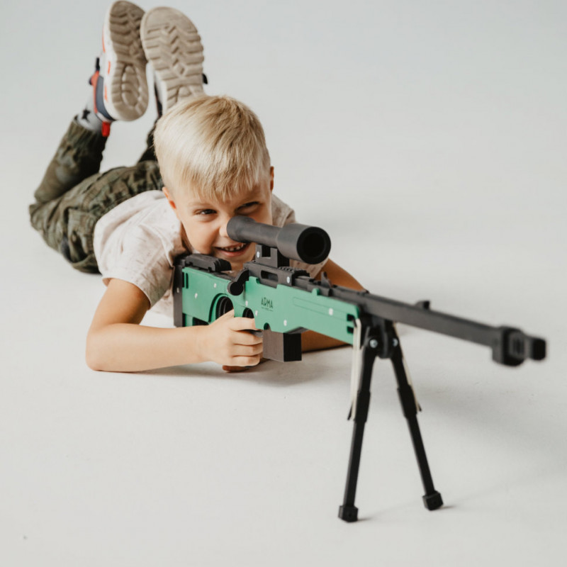 Подарочная винтовка AWP с действующим затвором и складными сошками