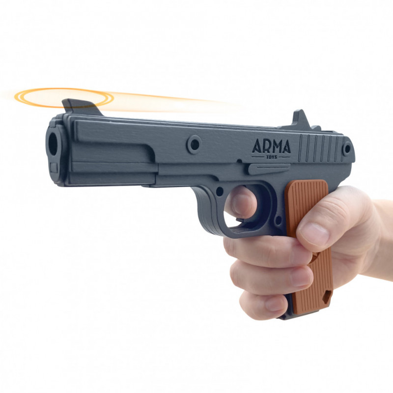 Деревянный пистолет ТТ (Тульский Токарева), игрушка-резинкострел от ARMA.TOYS окрашенный