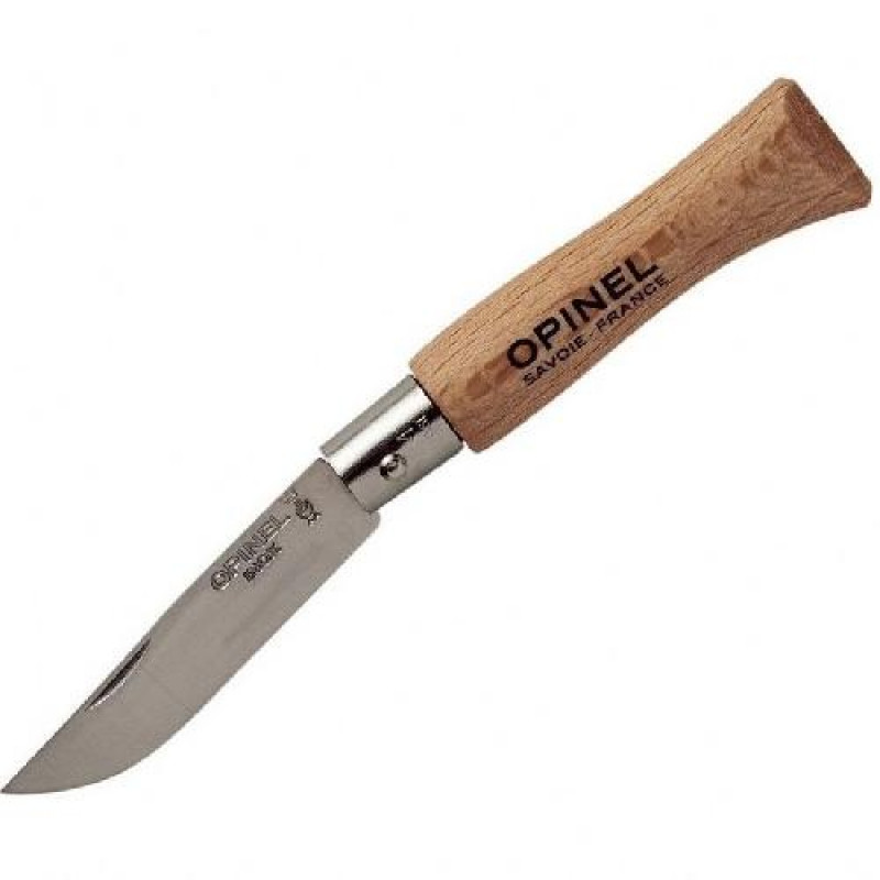 Нож Opinel №4, нержавеющая сталь, рукоять из бука