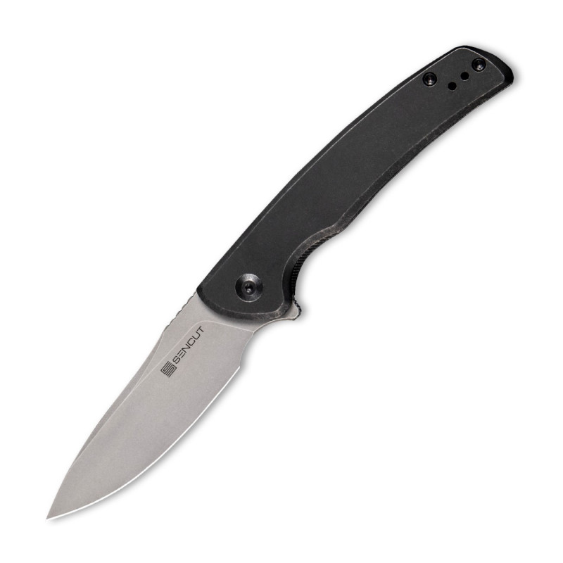 Складной нож SENCUT Tynan 10Cr15CoMoV Steel Gray Stonewashed Handle Stainless Black