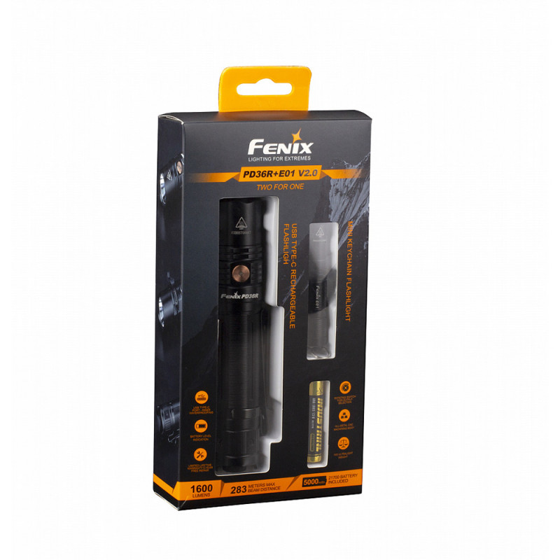 Набор Fenix PD36R LED Flashlight+E01 V2.0