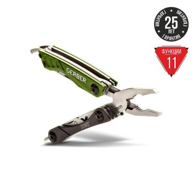 Мультитул Gerber Outdoor Dime Micro Tool, зеленый, блистер, (1014031)