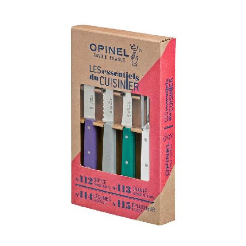 Набор ножей Opinel Les Essentiels Art deco, нержавеющая сталь, (4 шт./уп.), 001939