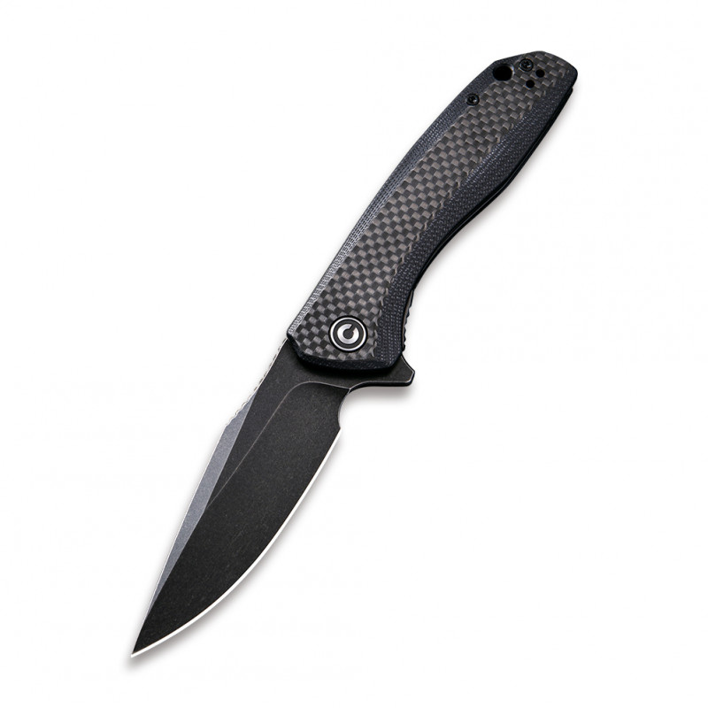 Складной нож CIVIVI Baklash 9Cr18MoV Steel Black Stonewashed Handle G10 Black Carbon