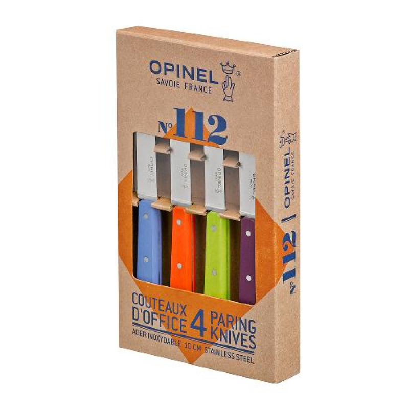 Набор ножей Opinel Set of 4 N°112 assorted sweet pop colours, нержавеющая сталь, (4 шт./уп.) 001381