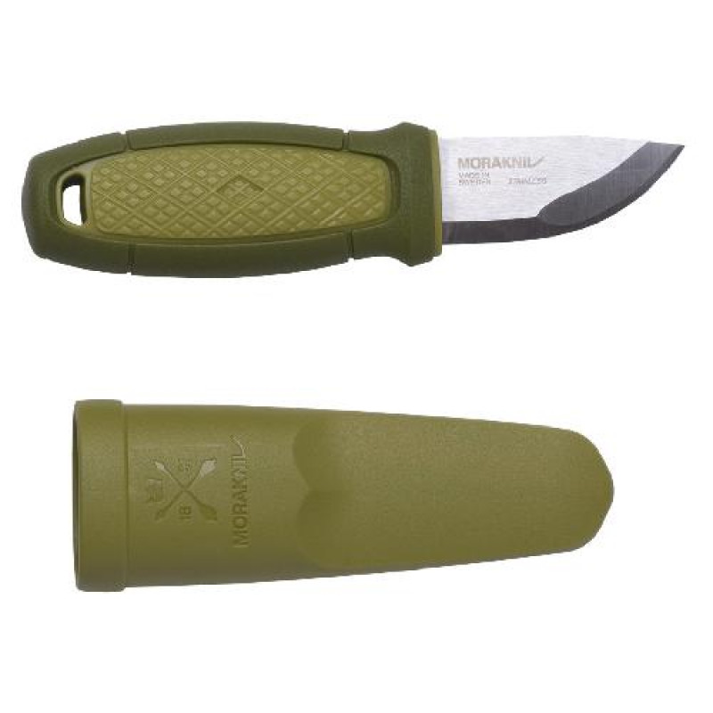 Нож Morakniv Eldris, нержавеющая сталь, цвет зеленый, с ножнами, 13514