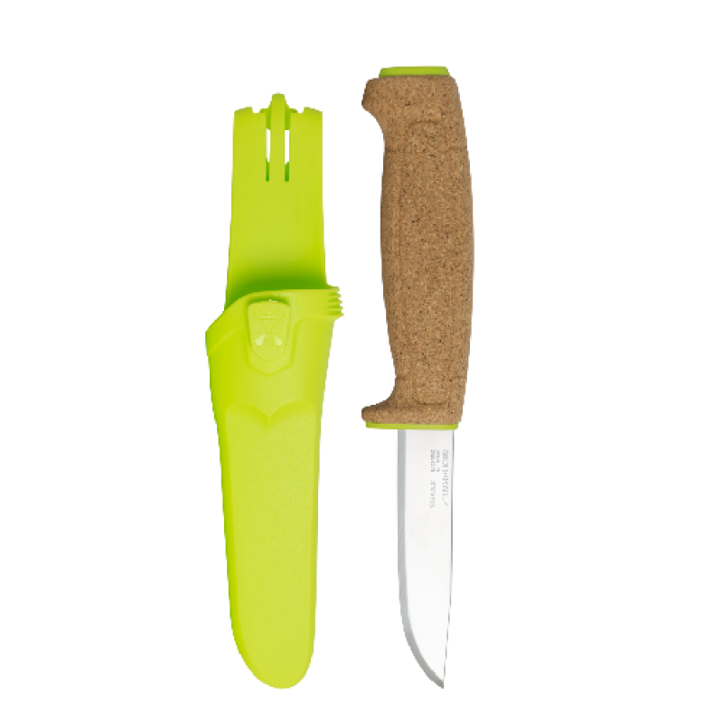 Нож Morakniv Floating Knife (S) Lime, нержавеющая сталь, пробковая ручка, зеленый, 13686