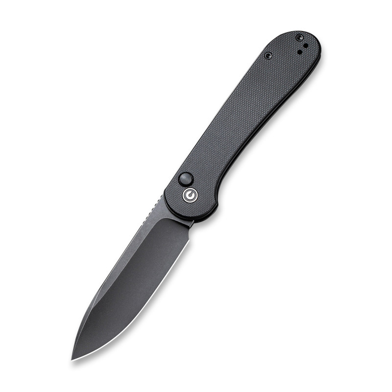 Складной нож CIVIVI Button Lock Elementum 14C28N Steel Black Stonewashed Handle G10 Black