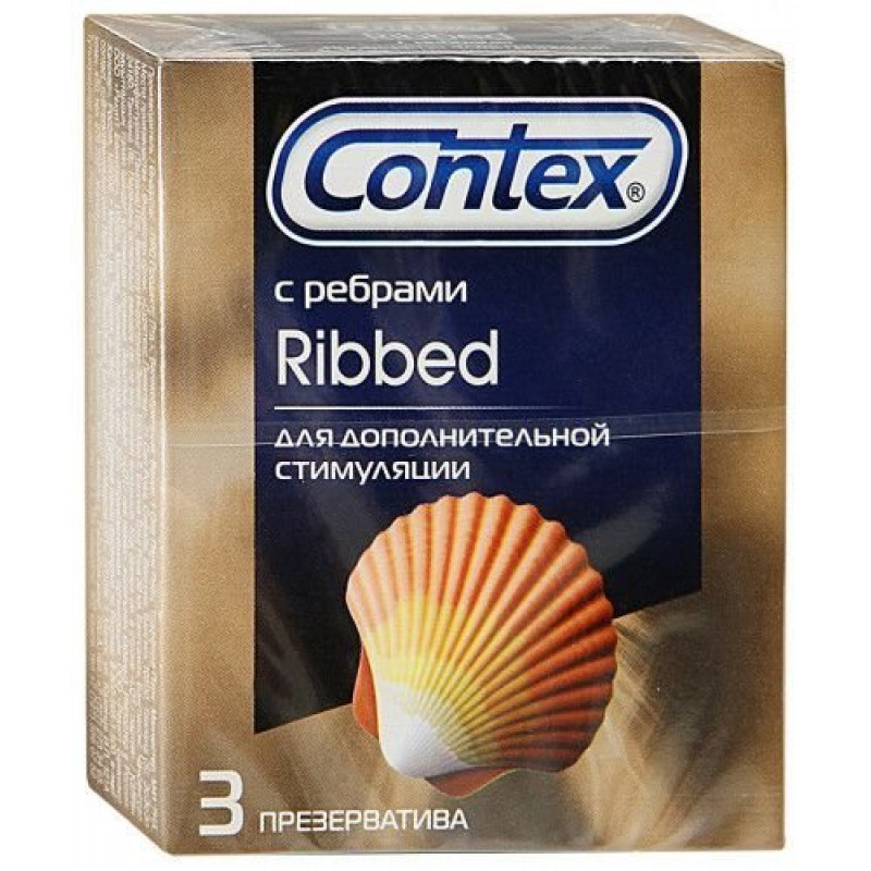 Презервативы с рёбрышками CONTEX Ribbed - 3 шт.