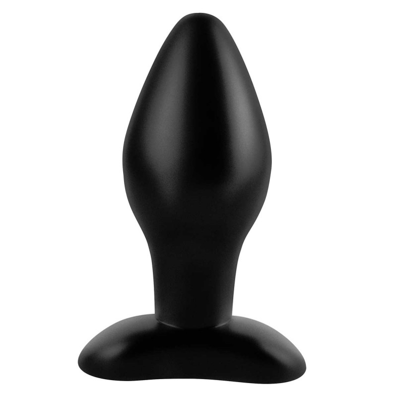 Черная анальная пробка среднего размера Large Silicone Plug - 13 см.