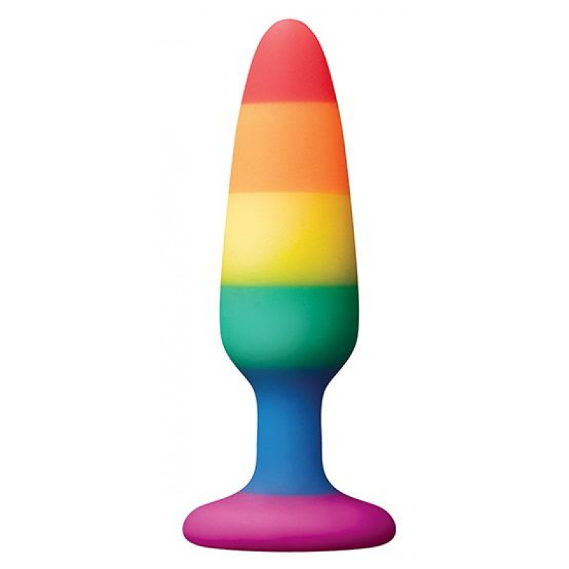 Разноцветная анальная втулка RAINBOW ANAL PLUG SMALL - 11 см.