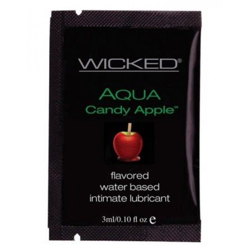 Лубрикант с ароматом сахарного яблока Wicked Aqua Candy Apple - 3 мл.