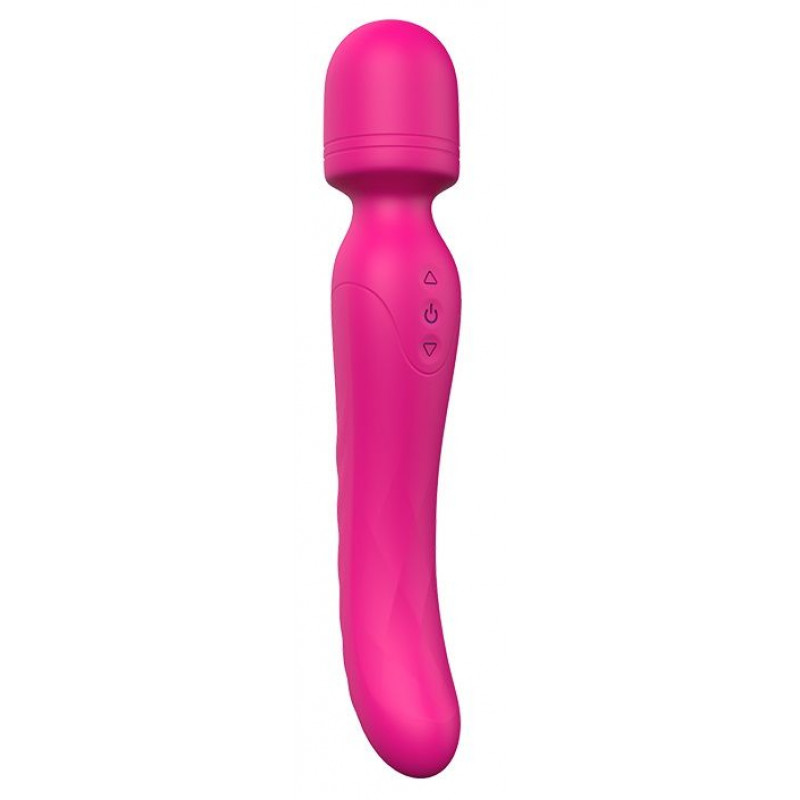 Ярко-розовый жезловый вибратор Heating Bodywand с нагревом - 23,2 см.