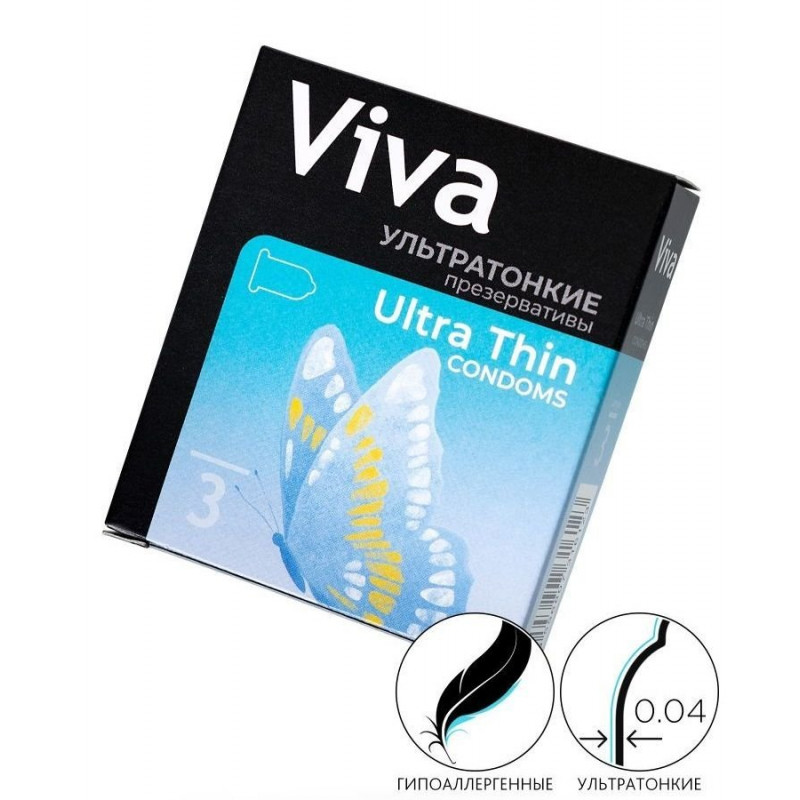 Ультратонкие презервативы VIVA Ultra Thin - 3 шт.