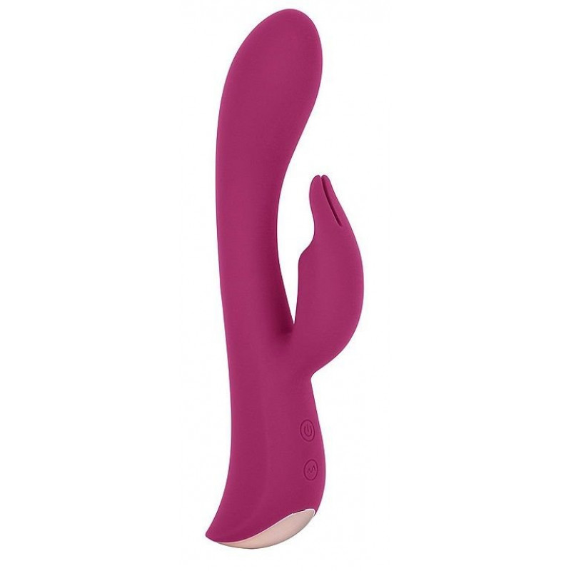 Бордовый вибромассажер-кролик 5  Silicone Bunny Love - 19,1 см.