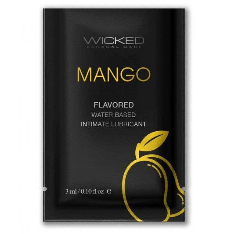 Лубрикант на водной основе с ароматом манго Wicked Aqua Mango - 3 мл.