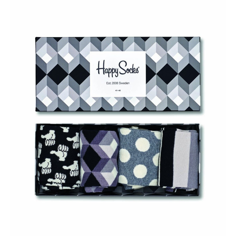 Подарочный набор носков 4-Pack Black and White Socks Gift Set