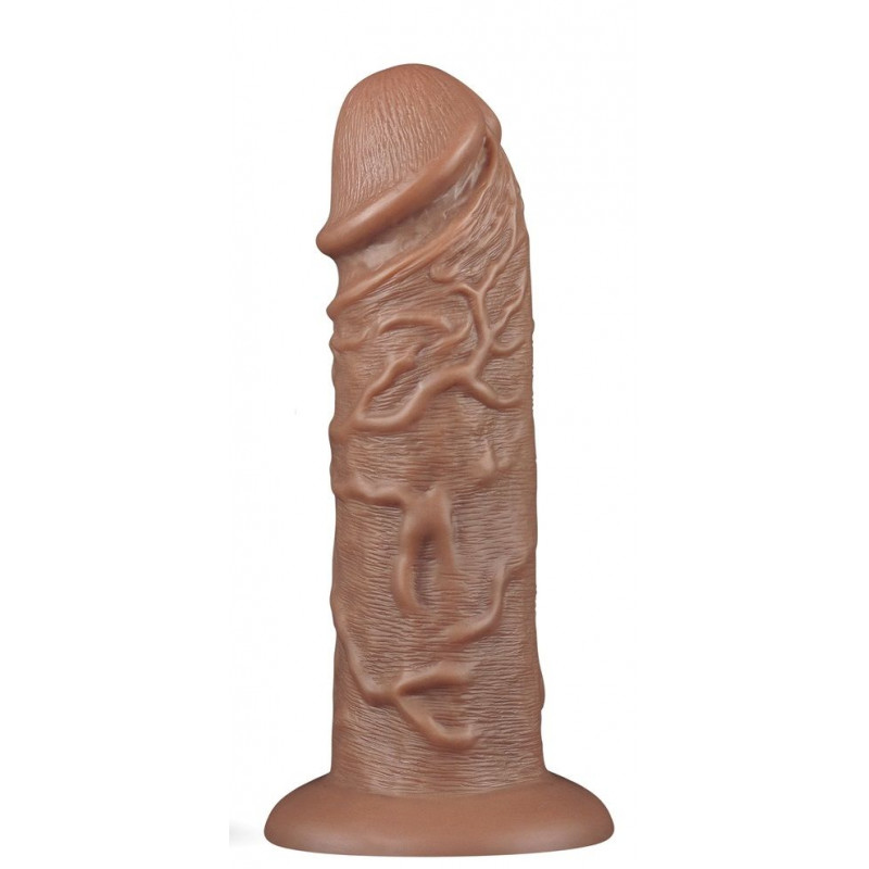 Коричневый фаллоимитатор Cubby dildo - 26,6 см.