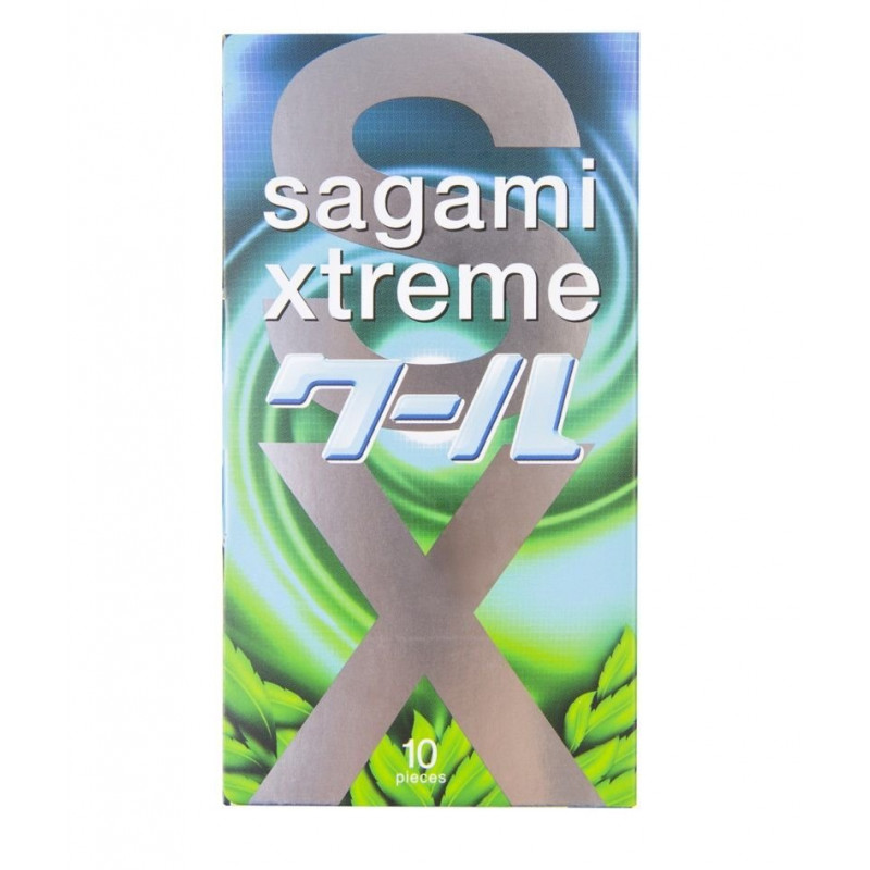 Презервативы Sagami Xtreme Mint с ароматом мяты - 10 шт.