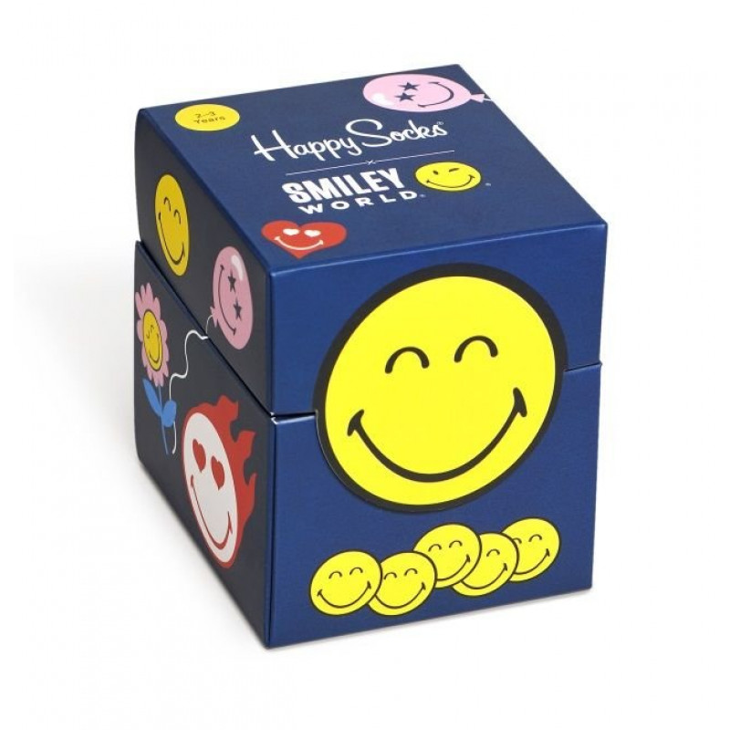 Набор из 4 пар детских носков Happy socks collaboration 4-Pack Kids Smiley Gift Set