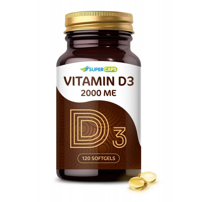 Пищевая добавка SuperCaps VITAMIN D3 2000 ME - 120 капсул