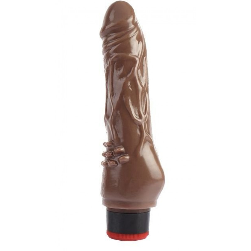 Коричневый вибратор-реалистик 7.8 Vibrating Dildo - 19 см.