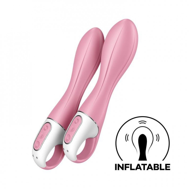 Розовый вибромассажер с функцией расширения Air Pump Vibrator 2 - 20,9 см.