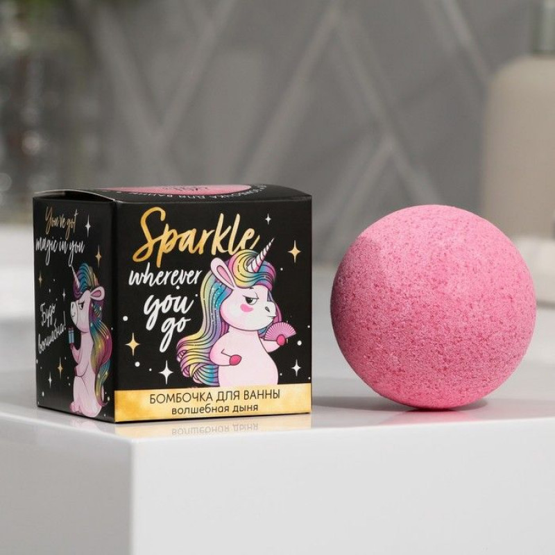 Бомбочка для ванны Sparkle Unicorn с ароматом дыни - 130 гр.