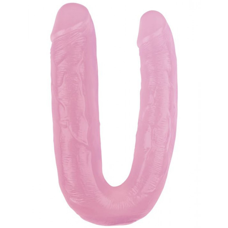 Розовый двусторонний фаллоимитатор 17.7 Inch Dildo - 22,5 см.